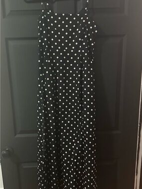 Source Unknown Black and White Polka Dot Maxi Dress